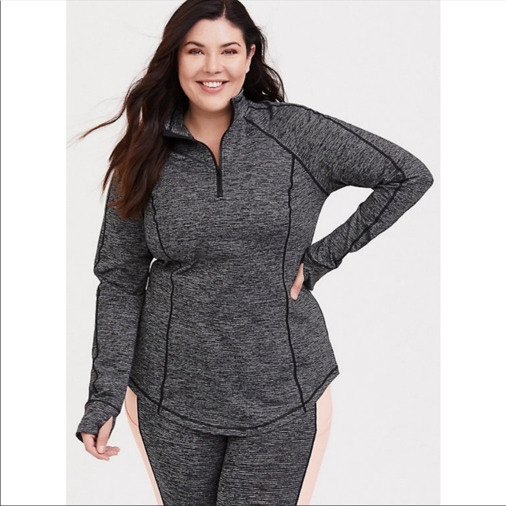 Torrid Dark Grey Space Dye Half Zip Pullover
